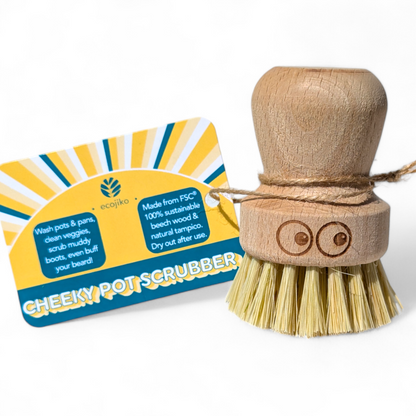 Cheeky Beech Wood Pot Scrubber | Sustainable Beech Wood Plastic Free Scrubbing Brush