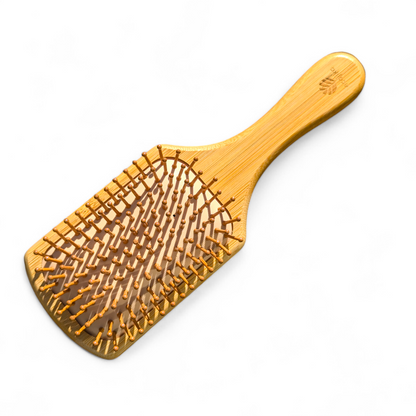 Natural Wooden Paddle Hair Brush | Sustainable Bamboo Handle and Pins