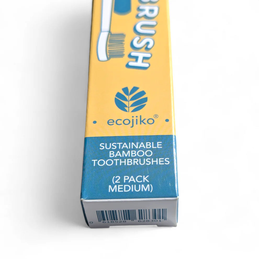 Sustainable Bamboo Toothbrush | Adult Medium Bamboo Toothbrushes (2 pack)