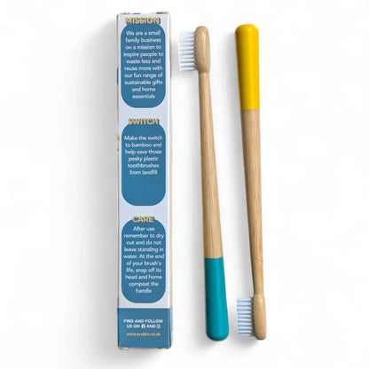 Sustainable Bamboo Toothbrush | Adult Medium Bamboo Toothbrushes (2 pack)