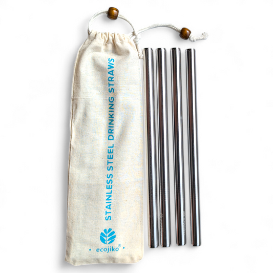 Stainless Steel Metal Drinking Straws | Reusable Straws (4 pack)