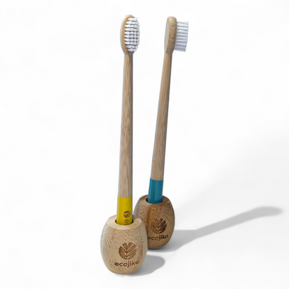 Unwaxed Bamboo Toothbrush Stand | Adult Sustainable Toothbrush Holder